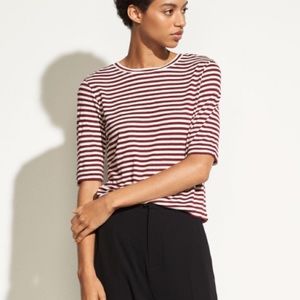 Red Stripe Midi Crop